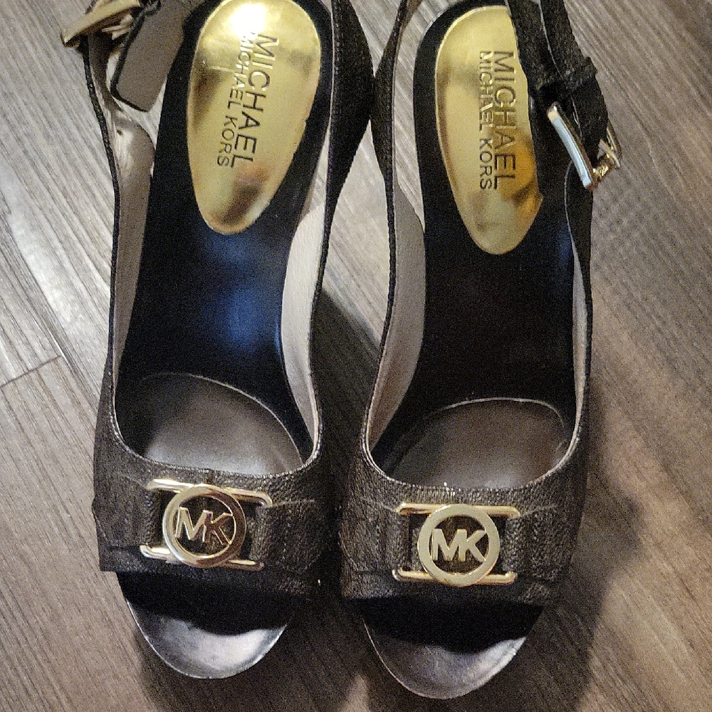 Michael Kors Black and Gold Heels
